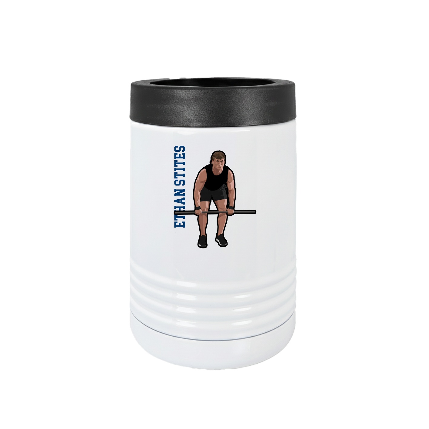 Beverage Holder — Name Vertical in White