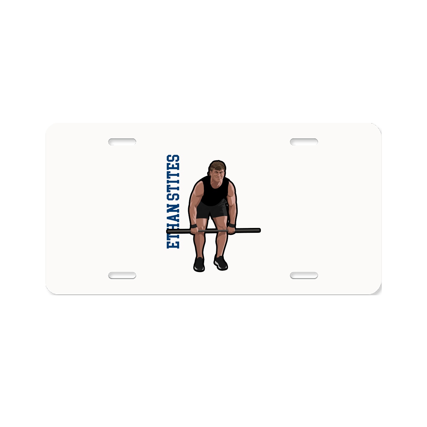 License Plate — Name Vertical in Classic