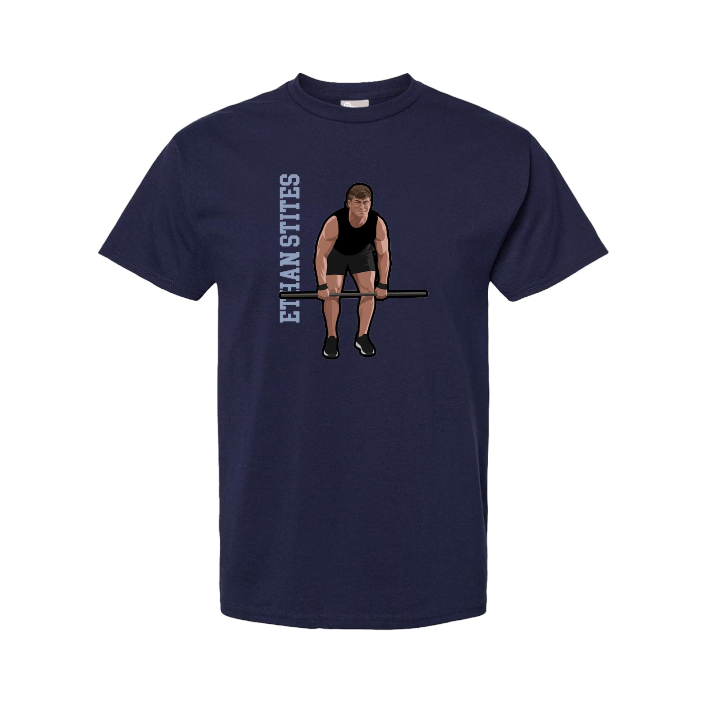 Tee — Name Vertical in Navy