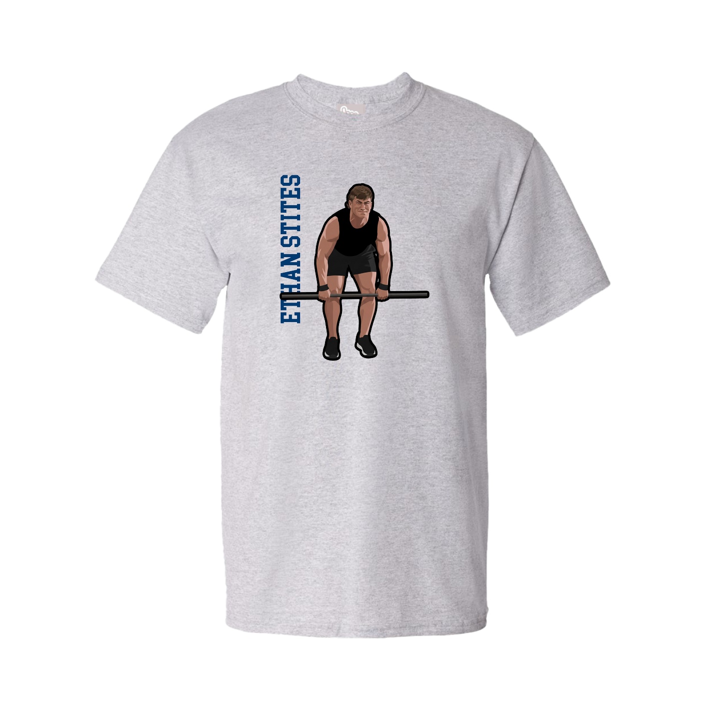 Youth Tee — Name Vertical in Grey