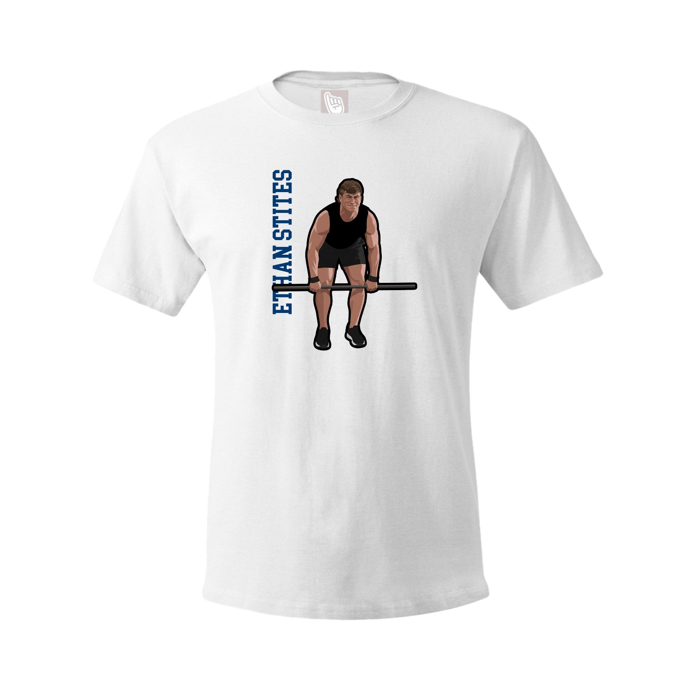 Youth Tee — Name Vertical in White