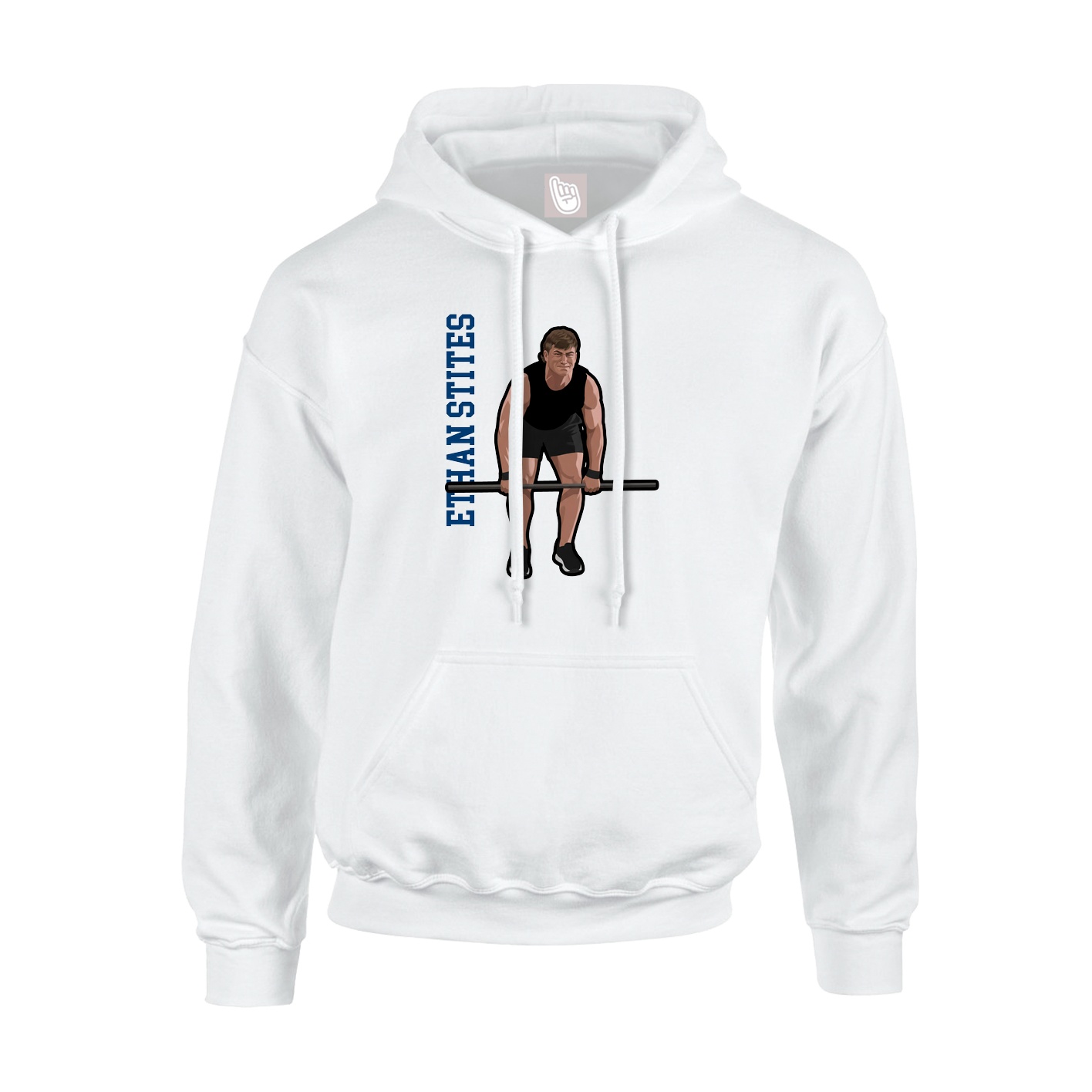 Youth Hoodie — Name Vertical in White