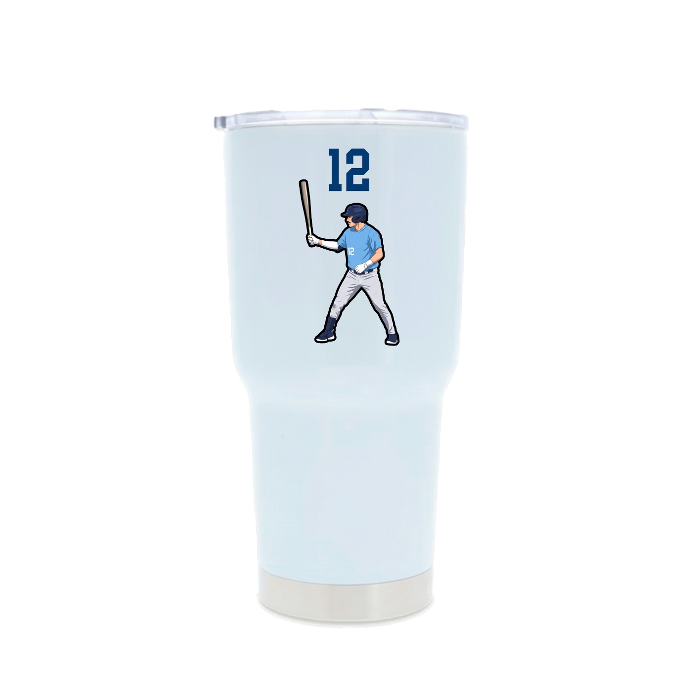 30oz Stainless Steel Tumbler — Number Top in White
