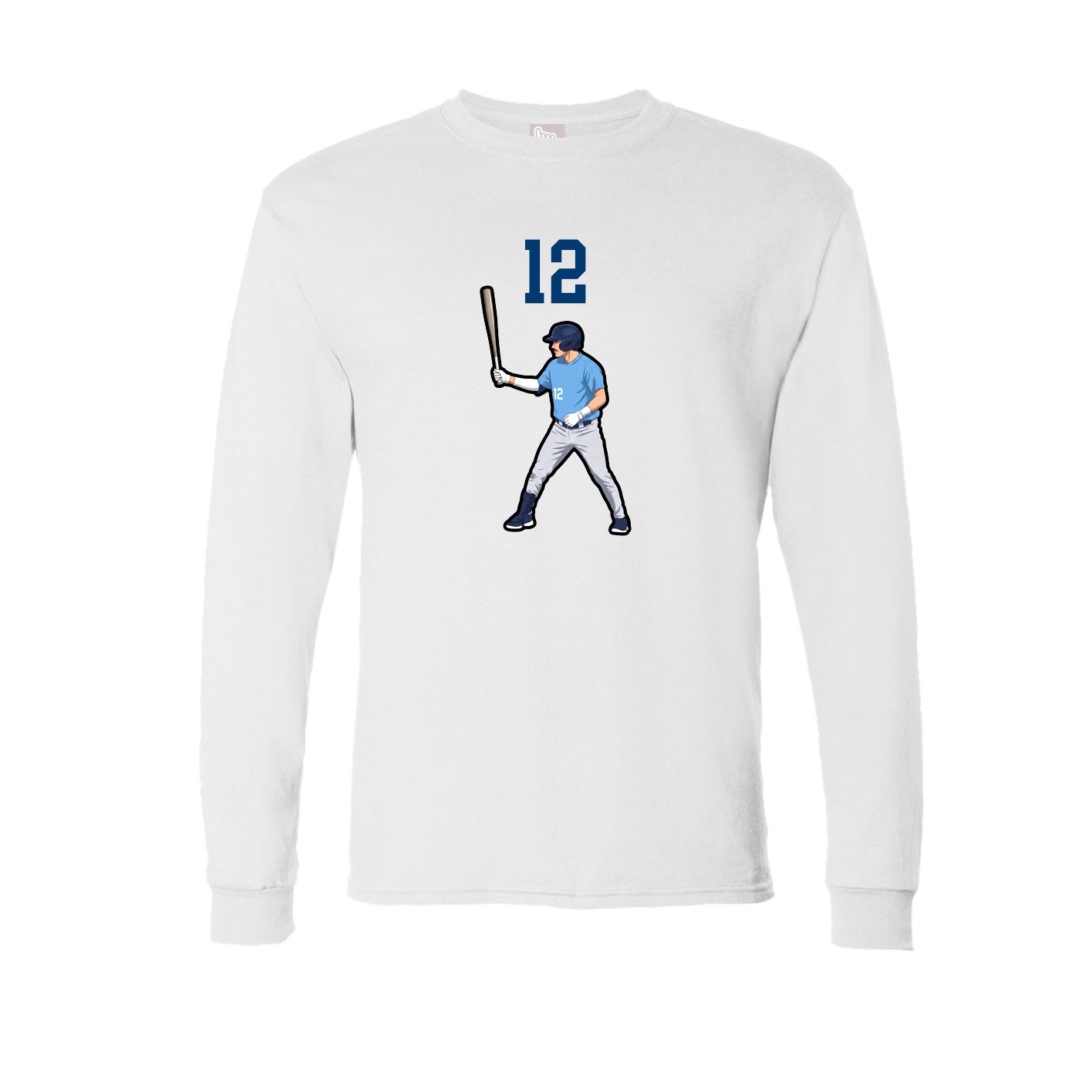Long Sleeve Tee — Number Top in White