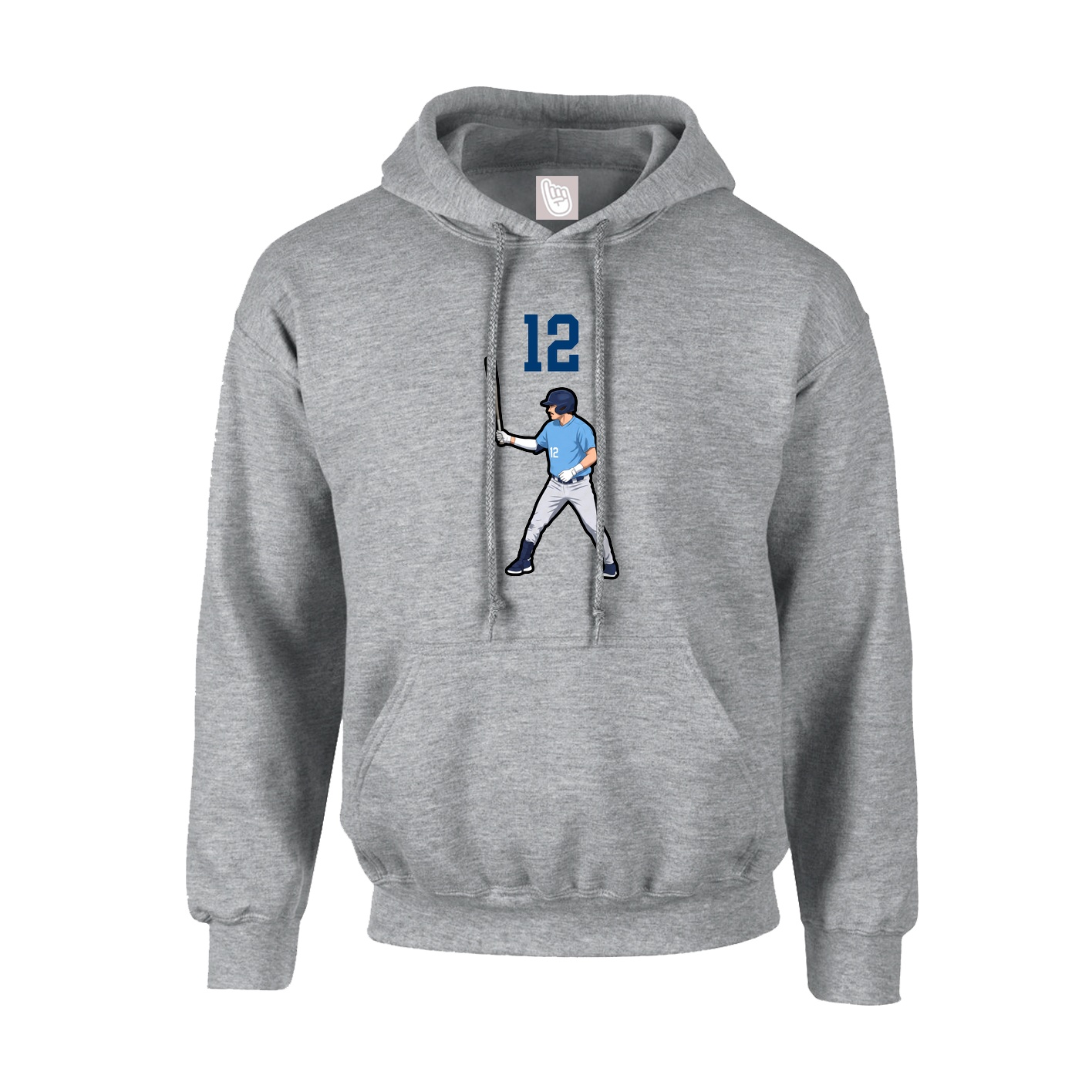 Hoodie — Number Top in Grey