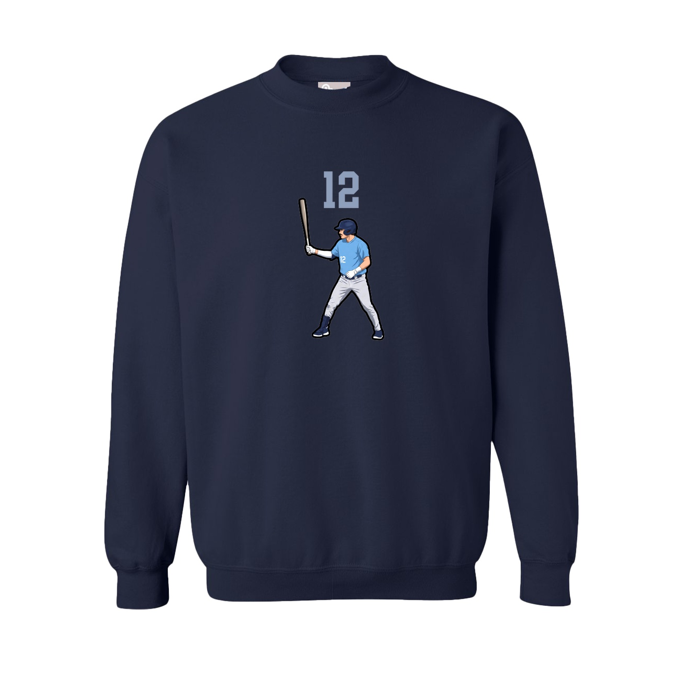 Fleece Crew — Number Top in Navy