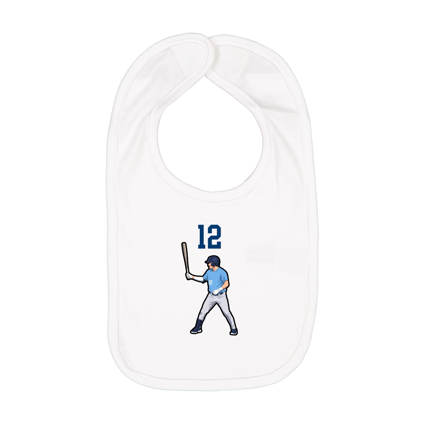 Infant Bib — Number Top in White
