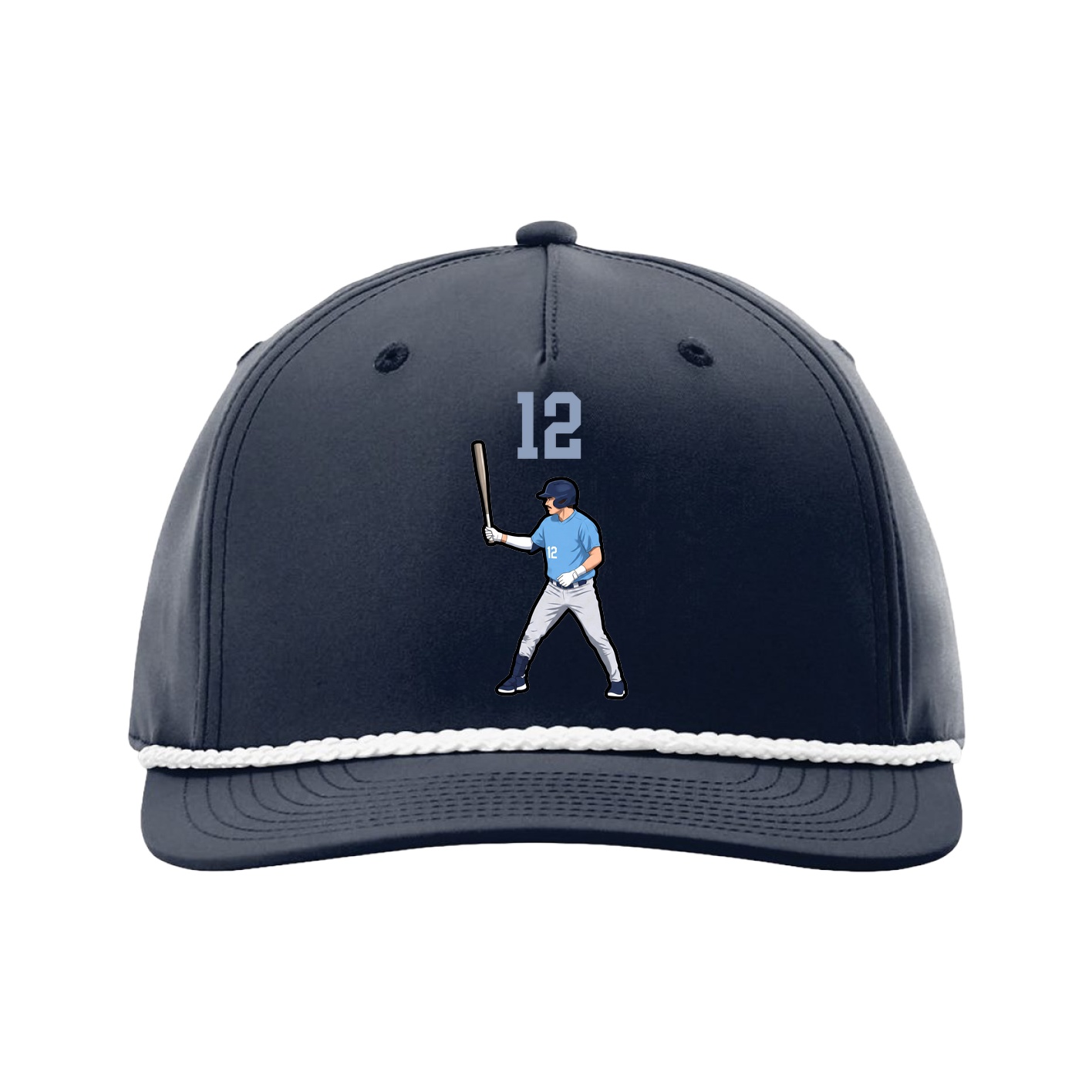 Five-Panel Classic Rope Cap — Number Top in Navy