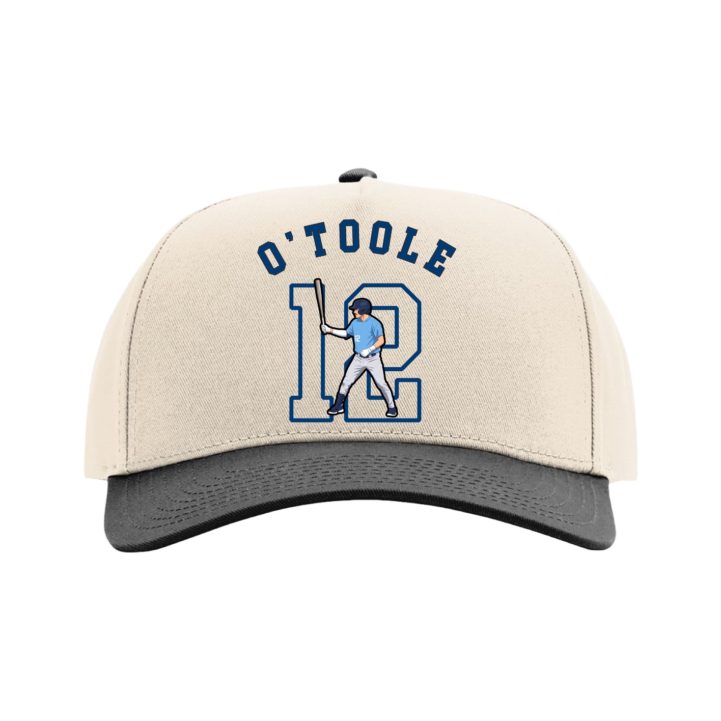 Full Fabric Five-Panel Champ Cap — Shirsey Arch in Cream/Black