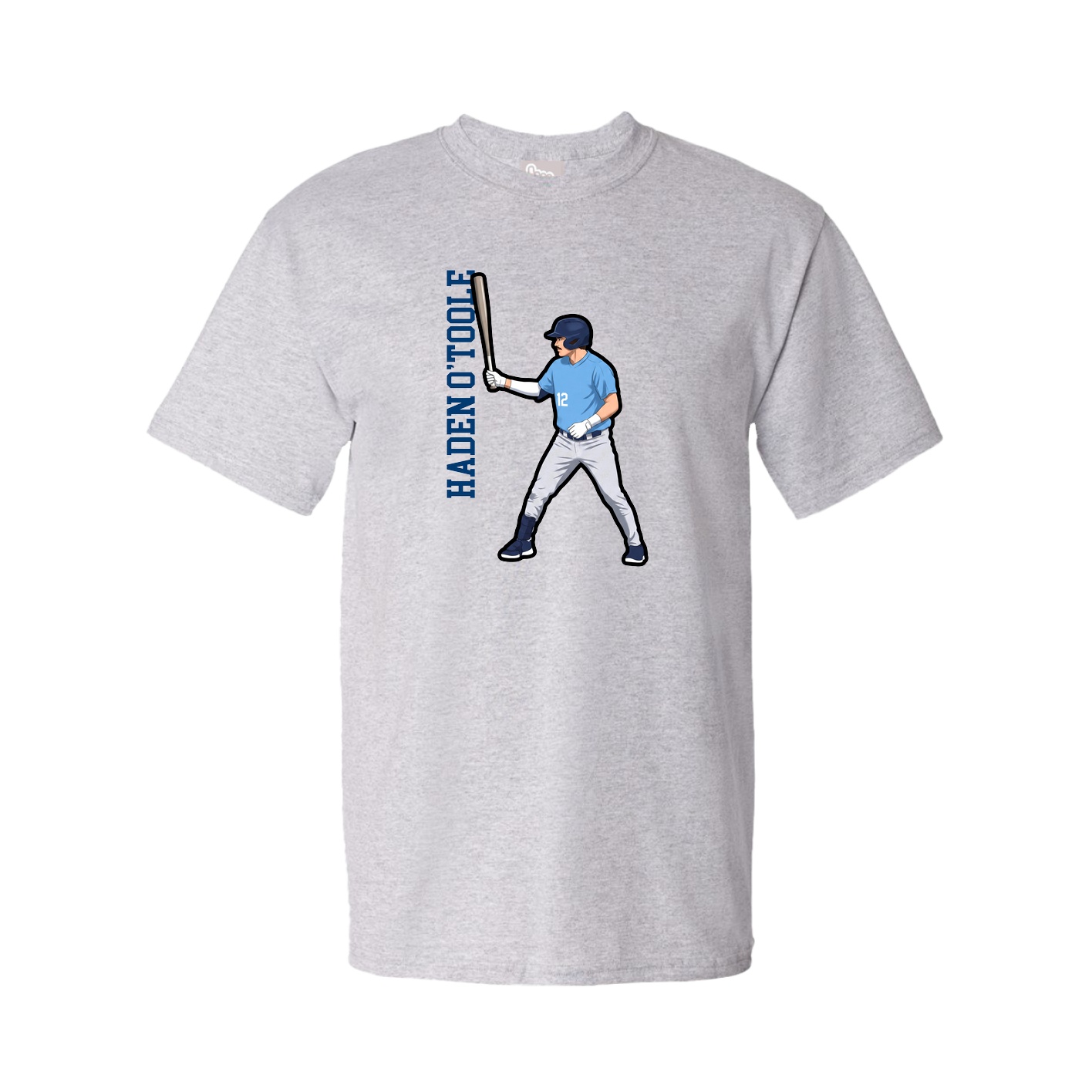 Youth Tee — Name Vertical in Grey