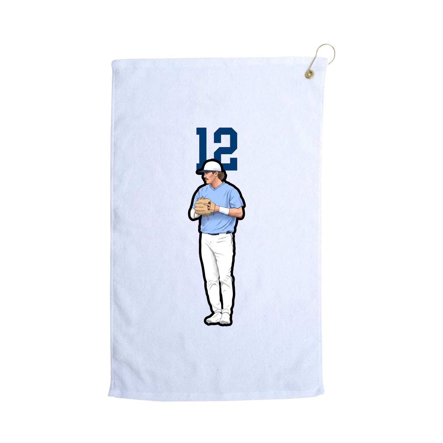 Golf Towel — Number Top in White