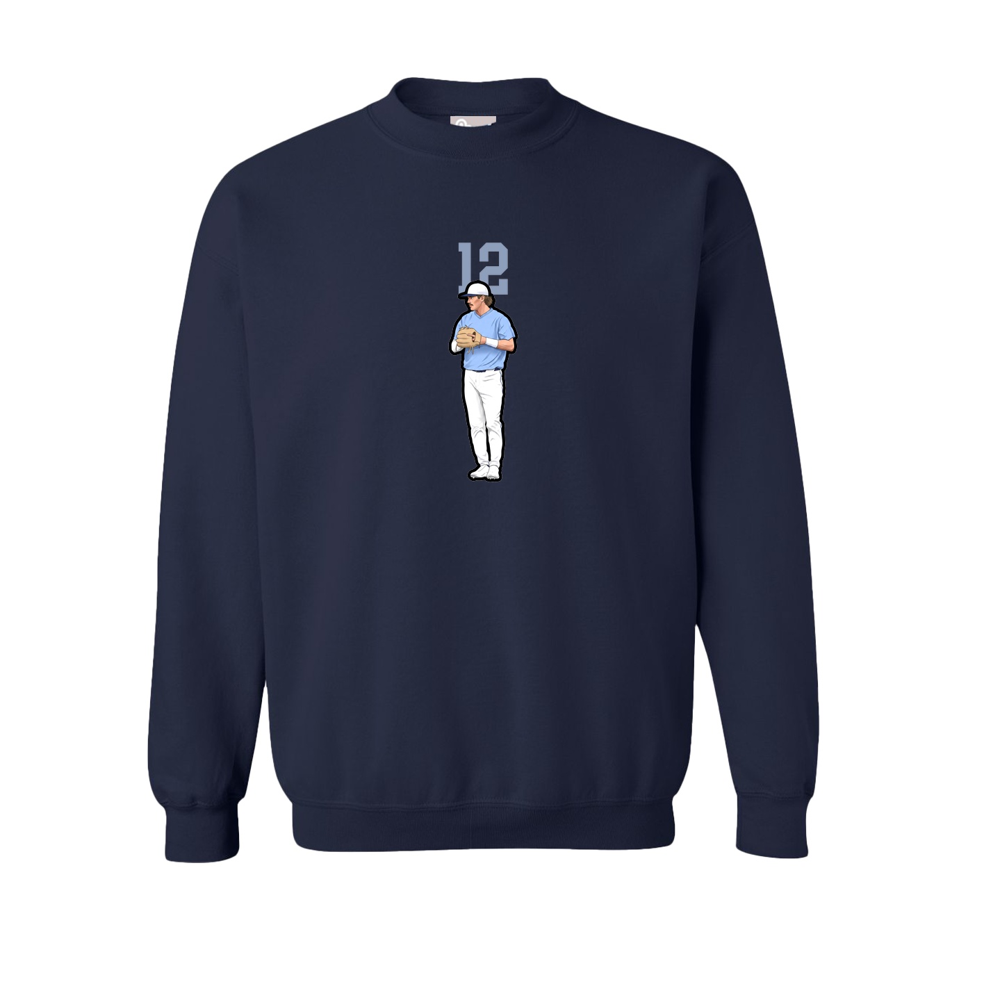 Fleece Crew — Number Top in Navy
