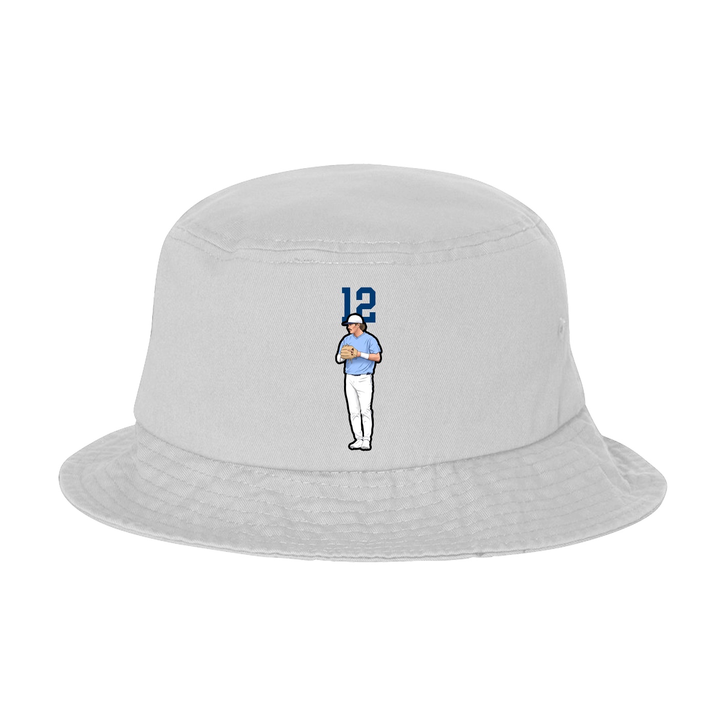 Bucket Cap — Number Top in White