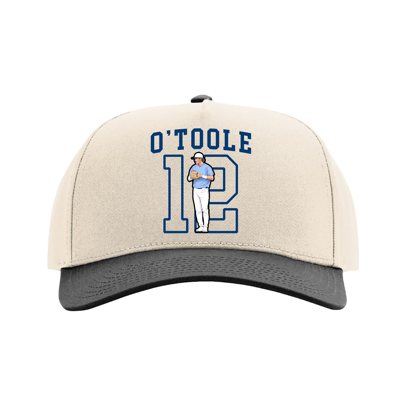 Full Fabric Five-Panel Champ Cap — Shirsey in Cream/Black