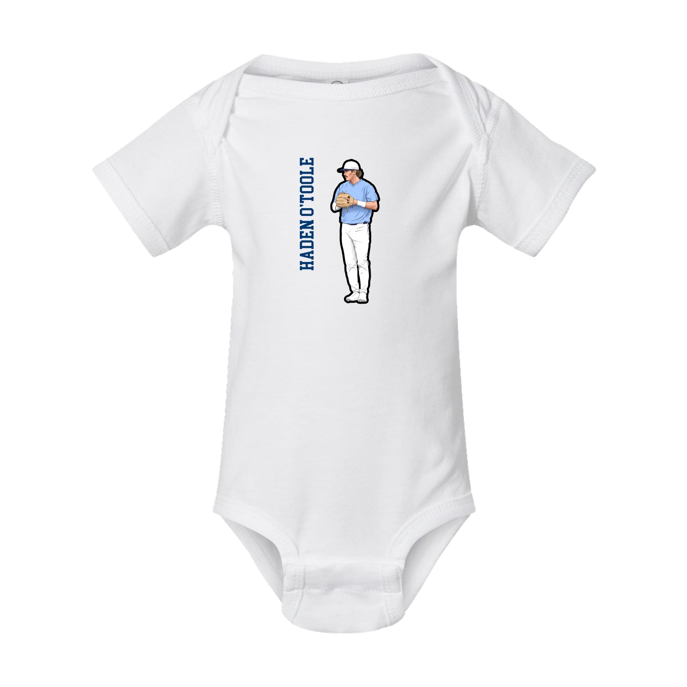 Baby Onesie — Name Vertical in White