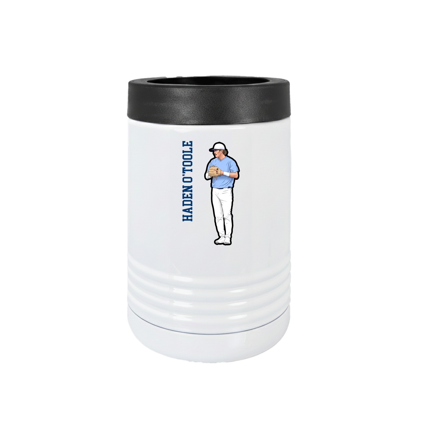 Beverage Holder — Name Vertical in White