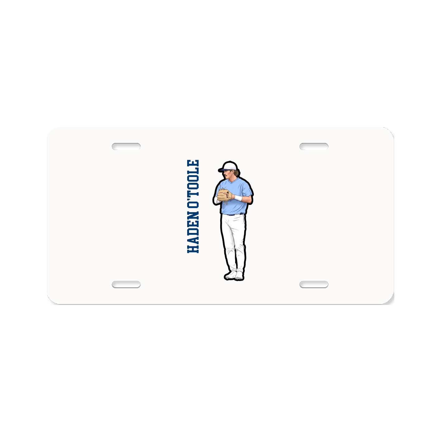 License Plate — Name Vertical in Classic