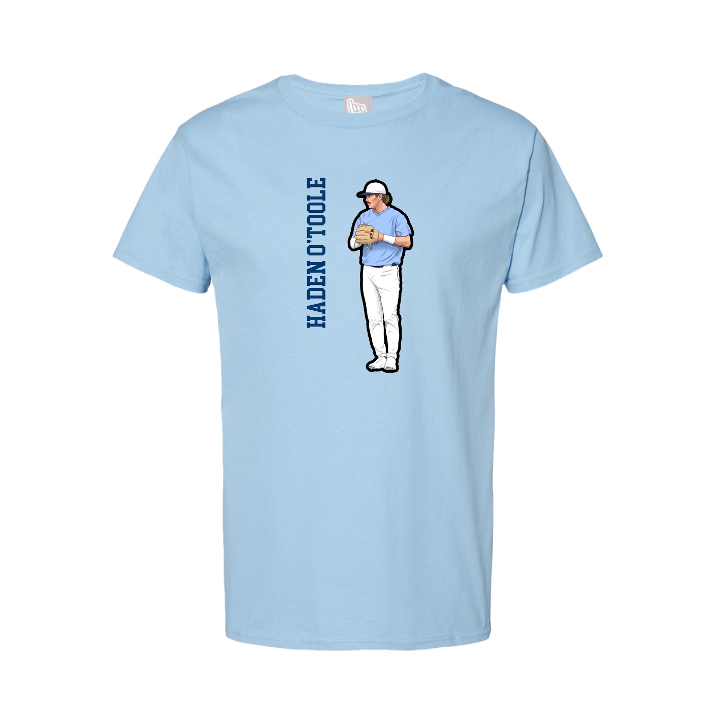 Tee — Name Vertical in Light Blue