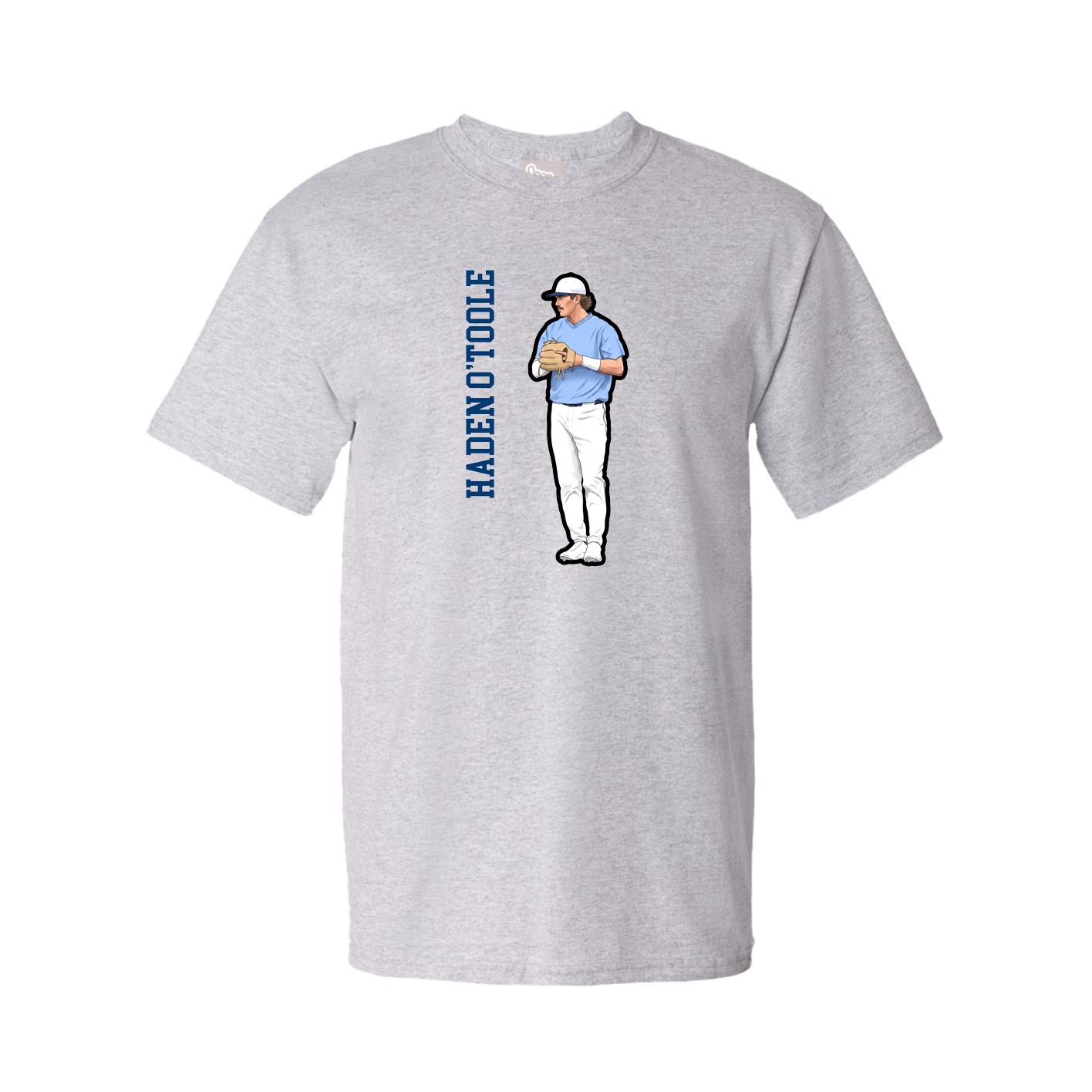 Youth Tee — Name Vertical in Grey