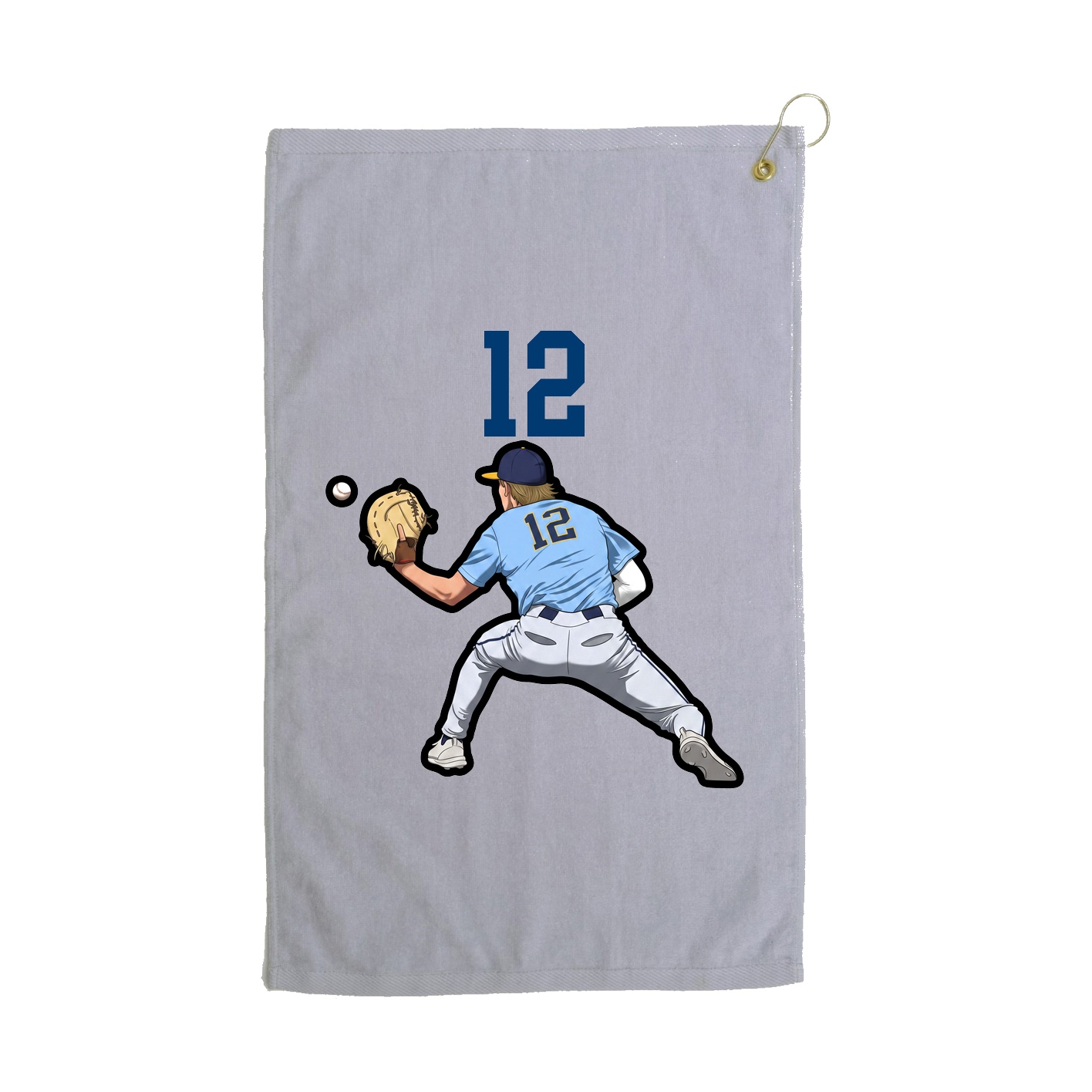 Golf Towel — Number Top in Grey