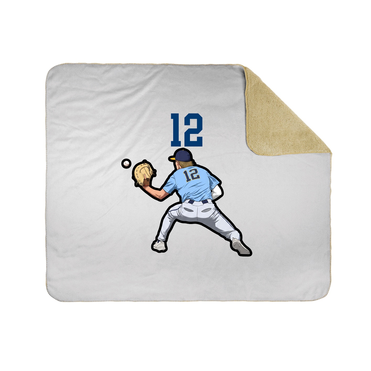 Throw Blanket — Number Top in White