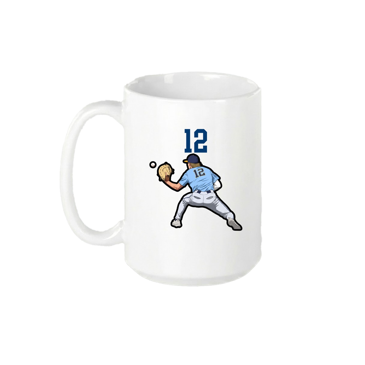 15oz Coffee Mug — Number Top in White