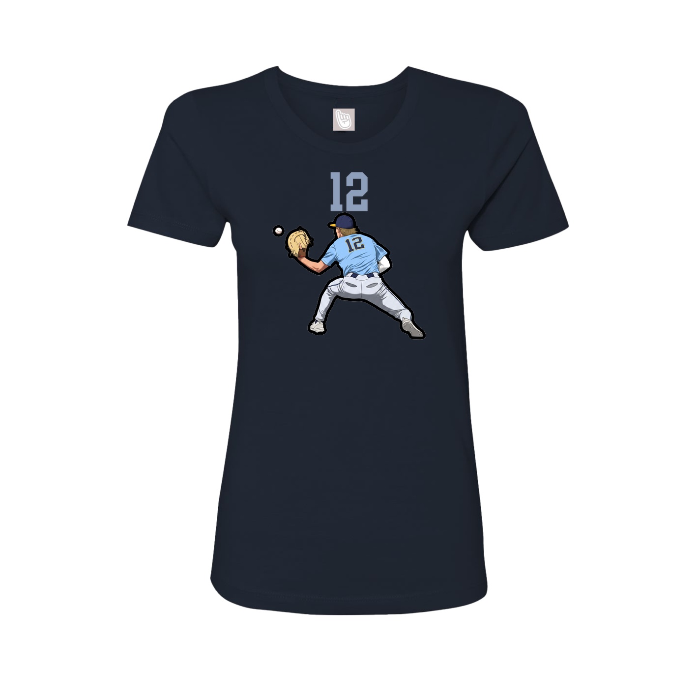 Womens Tee — Number Top in Navy