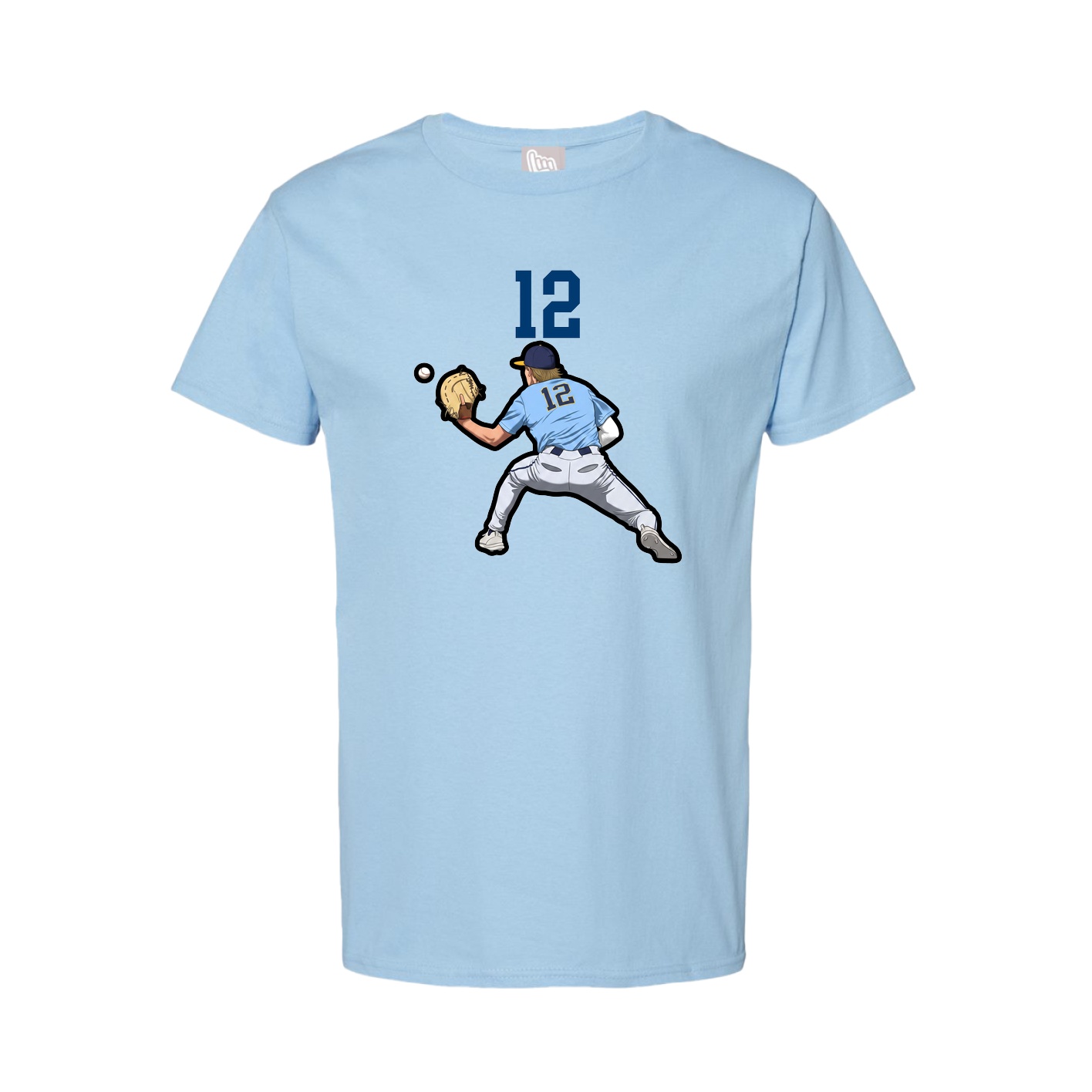 Youth Tee — Number Top in Light Blue