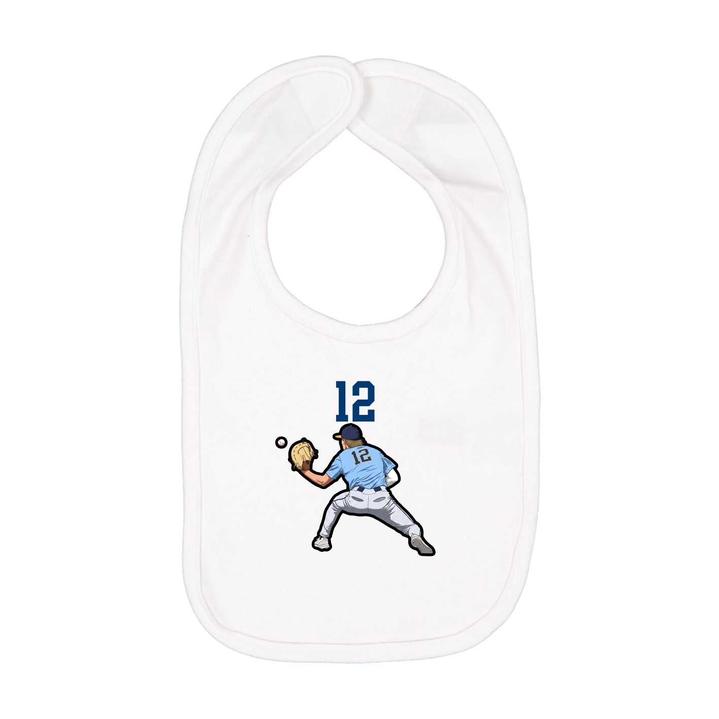 Infant Bib — Number Top in White