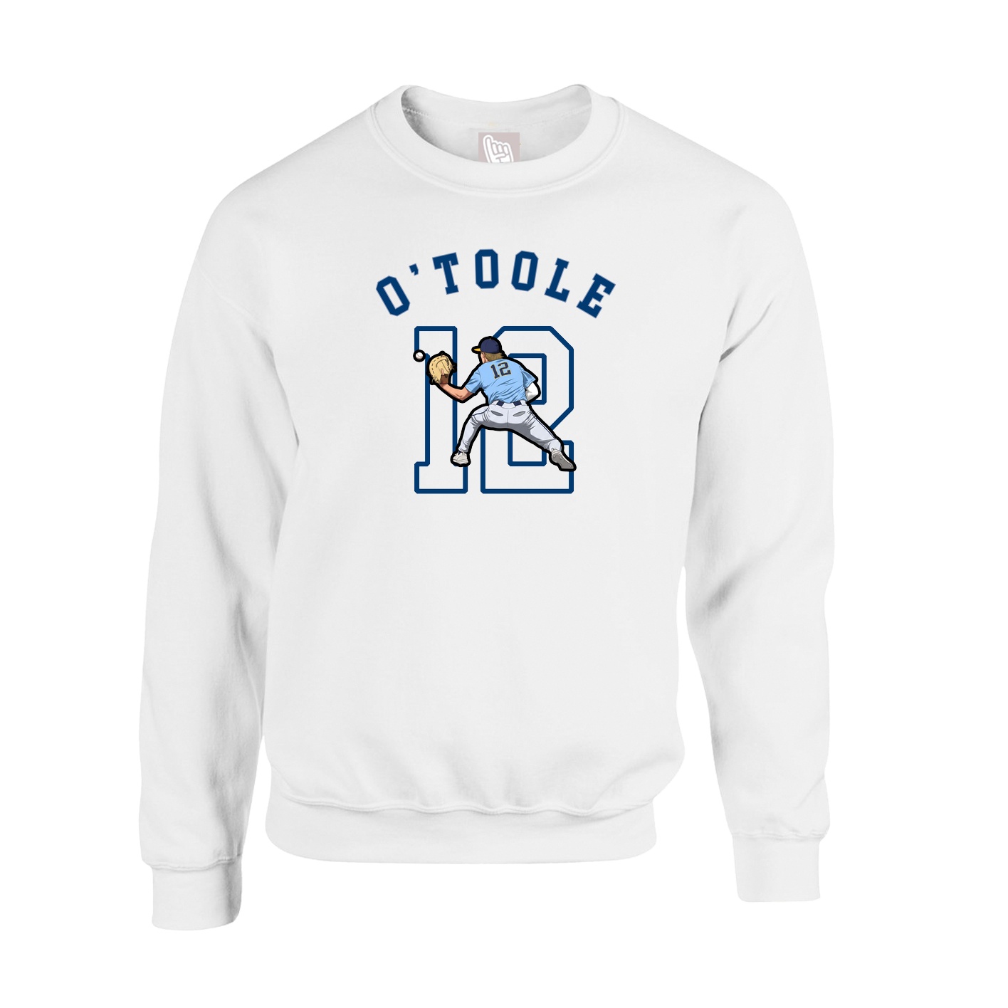 Fleece Crew — Shirsey Arch in White