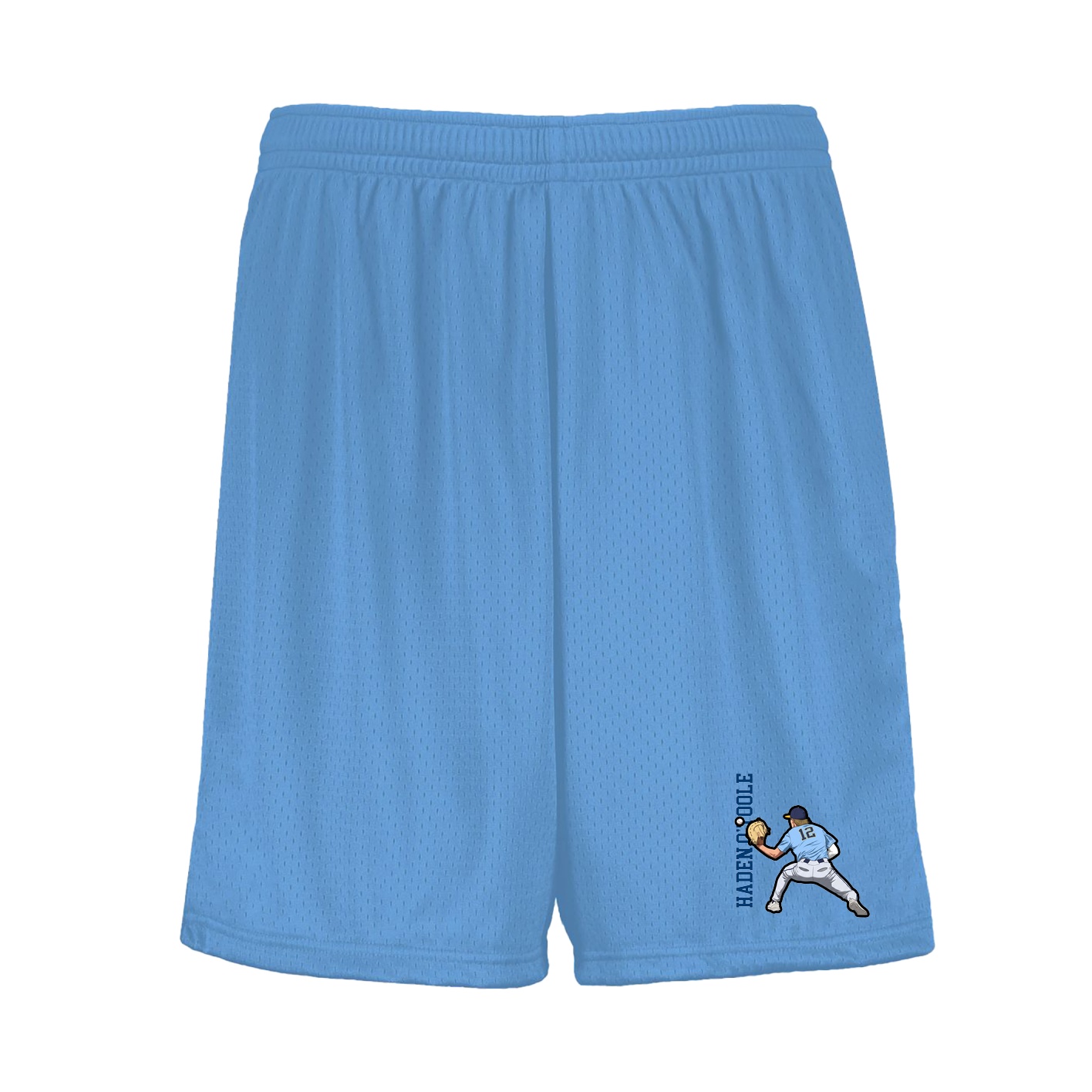 Shorts — Name Vertical in Light Blue
