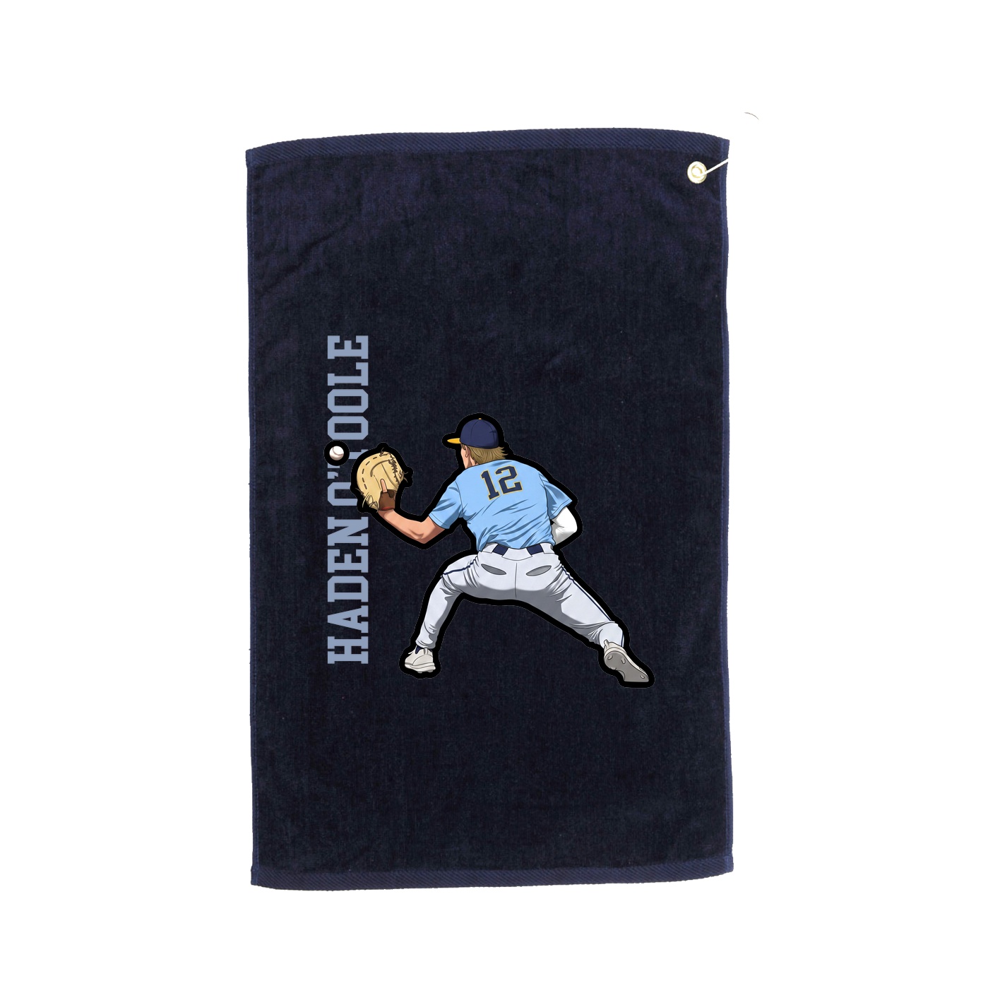 Golf Towel — Name Vertical in Navy