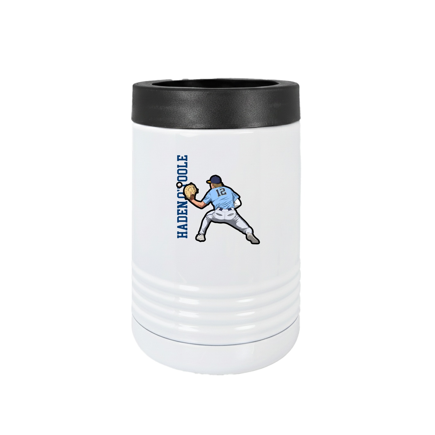 Beverage Holder — Name Vertical in White
