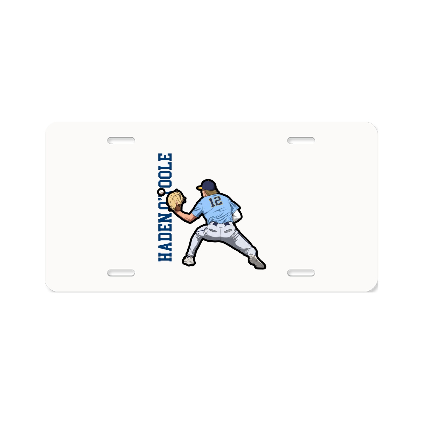 License Plate — Name Vertical in Classic