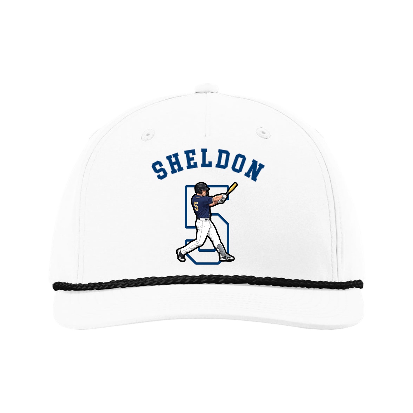 Five-Panel Classic Rope Cap — Shirsey Arch in White