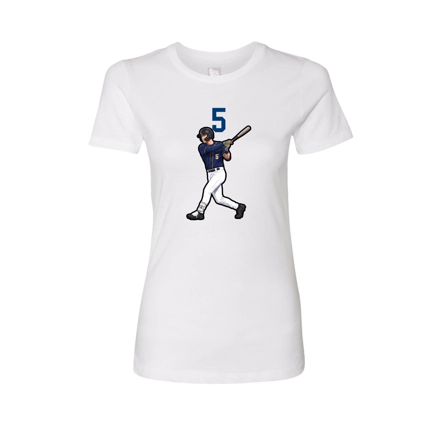 Fitted Women's Tee — Number Top in White