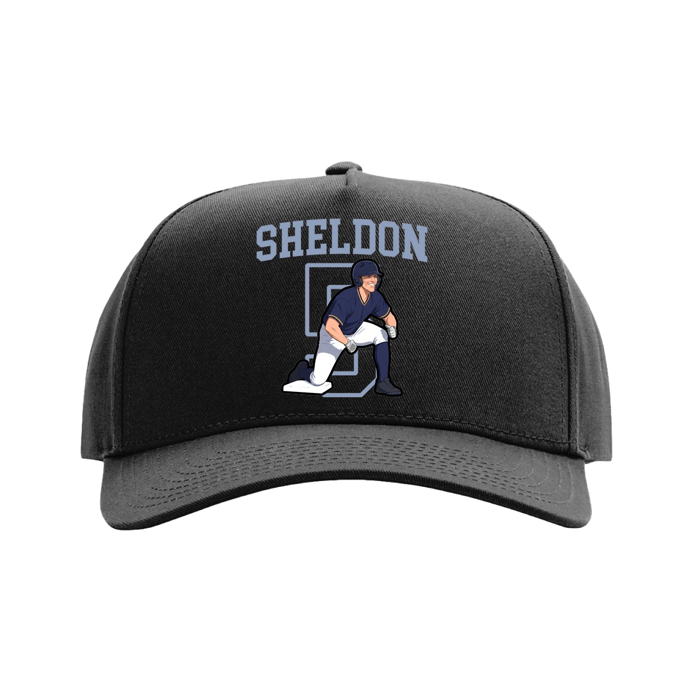 Full Fabric Five-Panel Champ Cap — Shirsey in Black