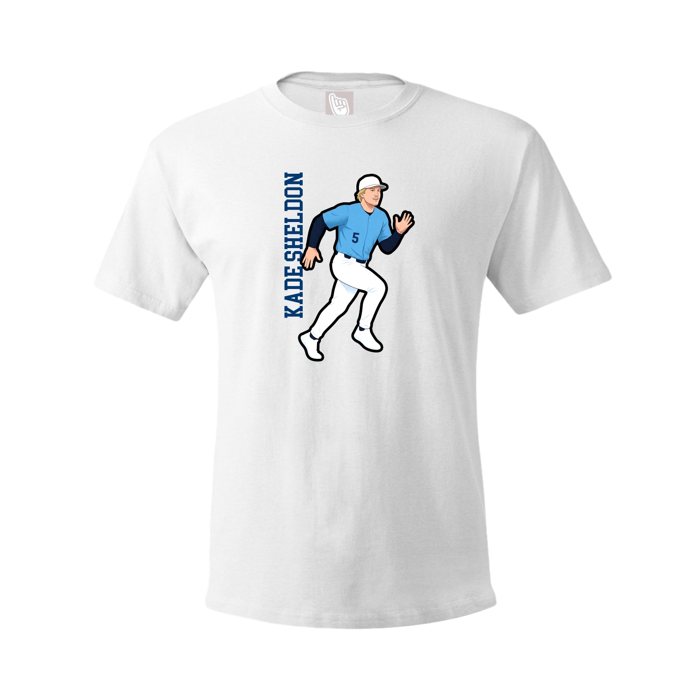Youth Tee — Name Vertical in White