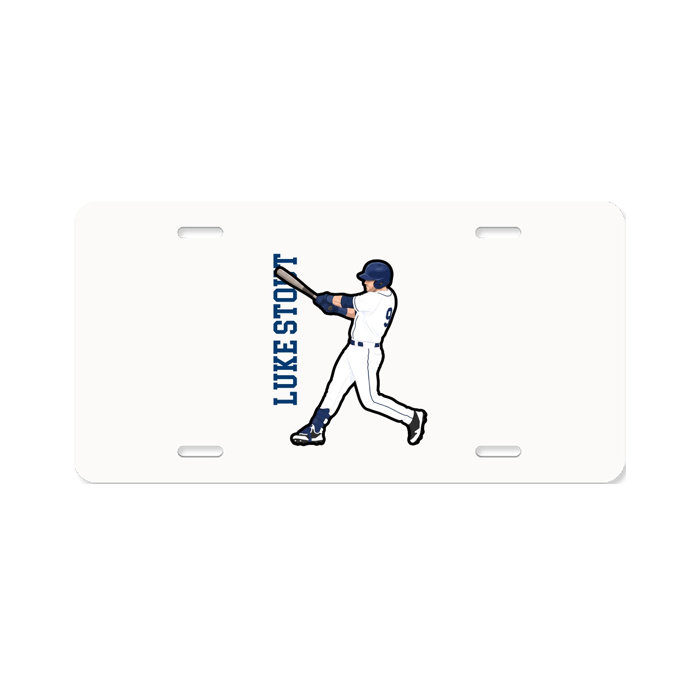 License Plate — Name Vertical in Classic