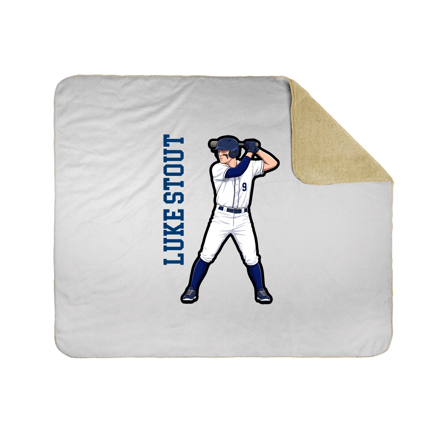 Throw Blanket — Name Vertical in White