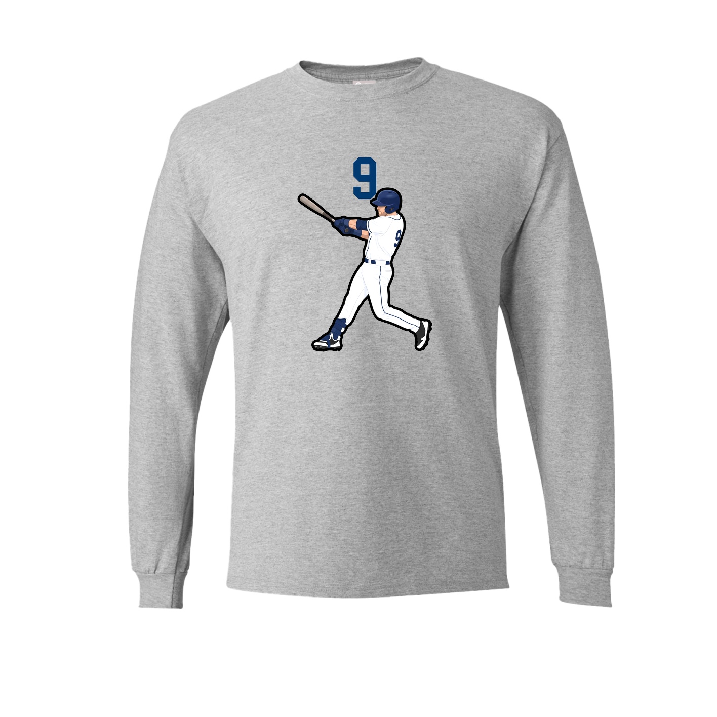 Long Sleeve Tee — Number Top in Grey