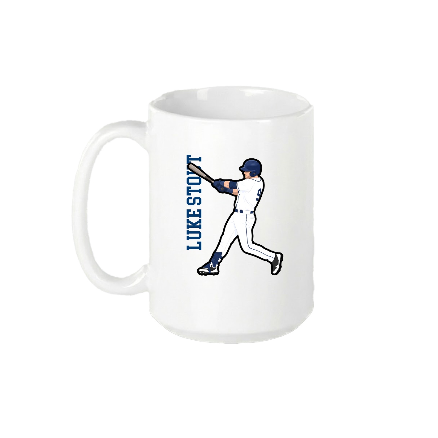 15oz Coffee Mug — Name Vertical in White