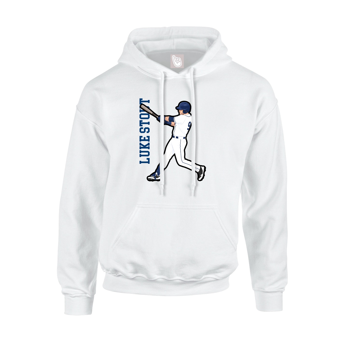 Youth Hoodie — Name Vertical in White