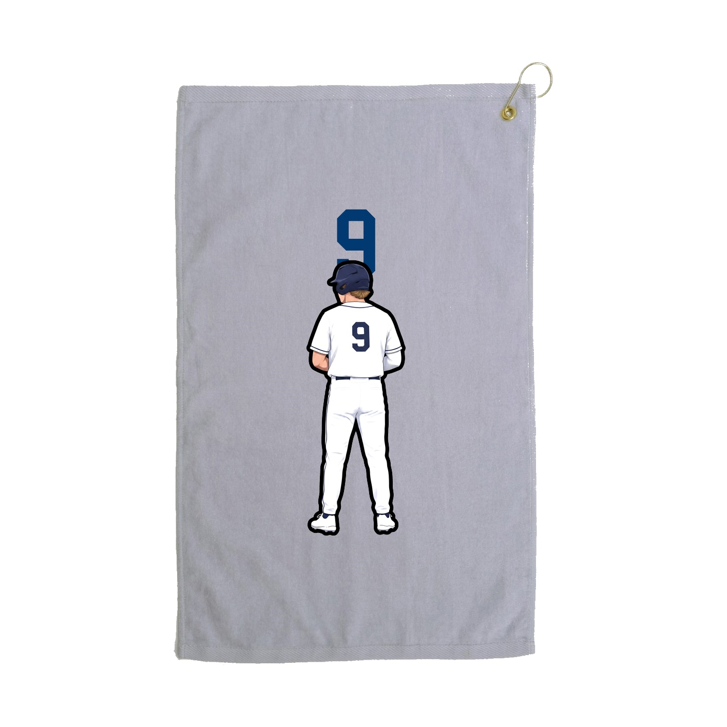 Golf Towel — Number Top in Grey