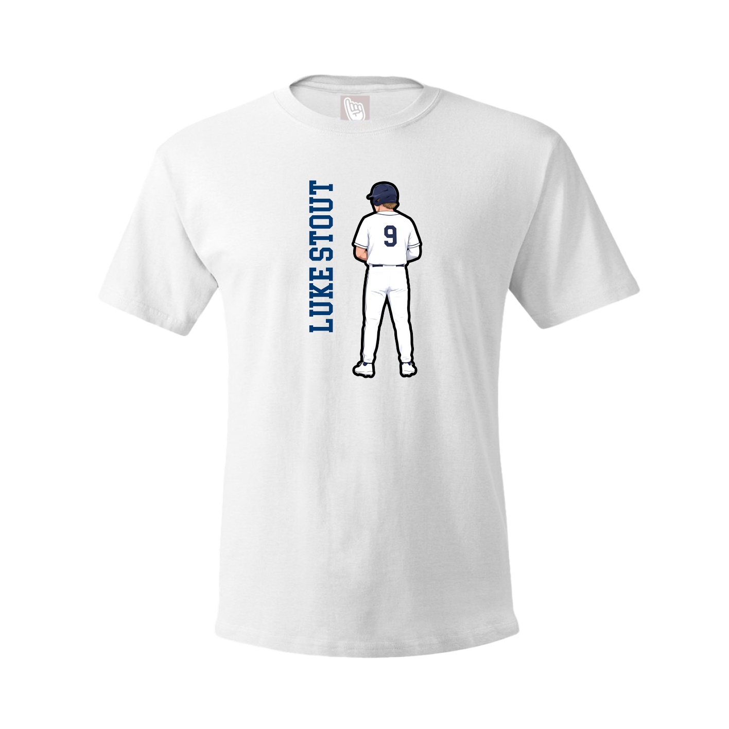 Youth Tee — Name Vertical in White