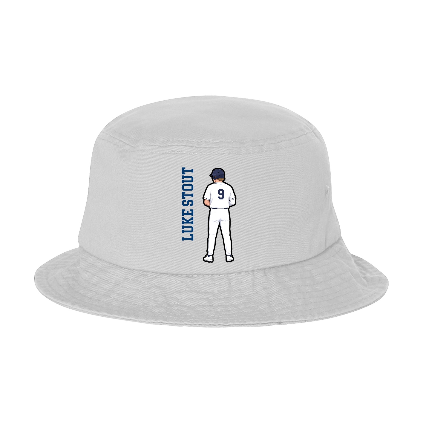 Bucket Cap — Name Vertical in White