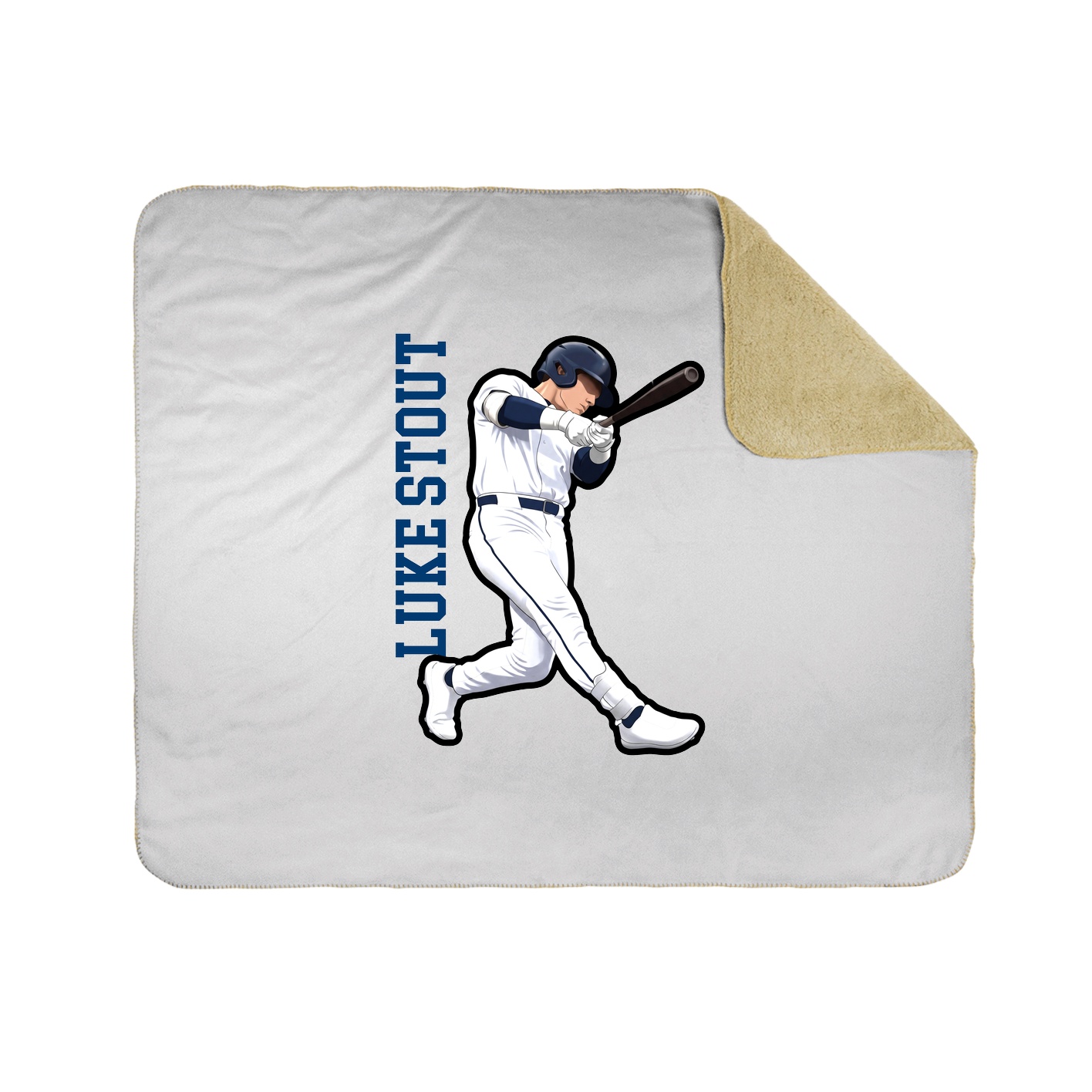 Throw Blanket — Name Vertical in White