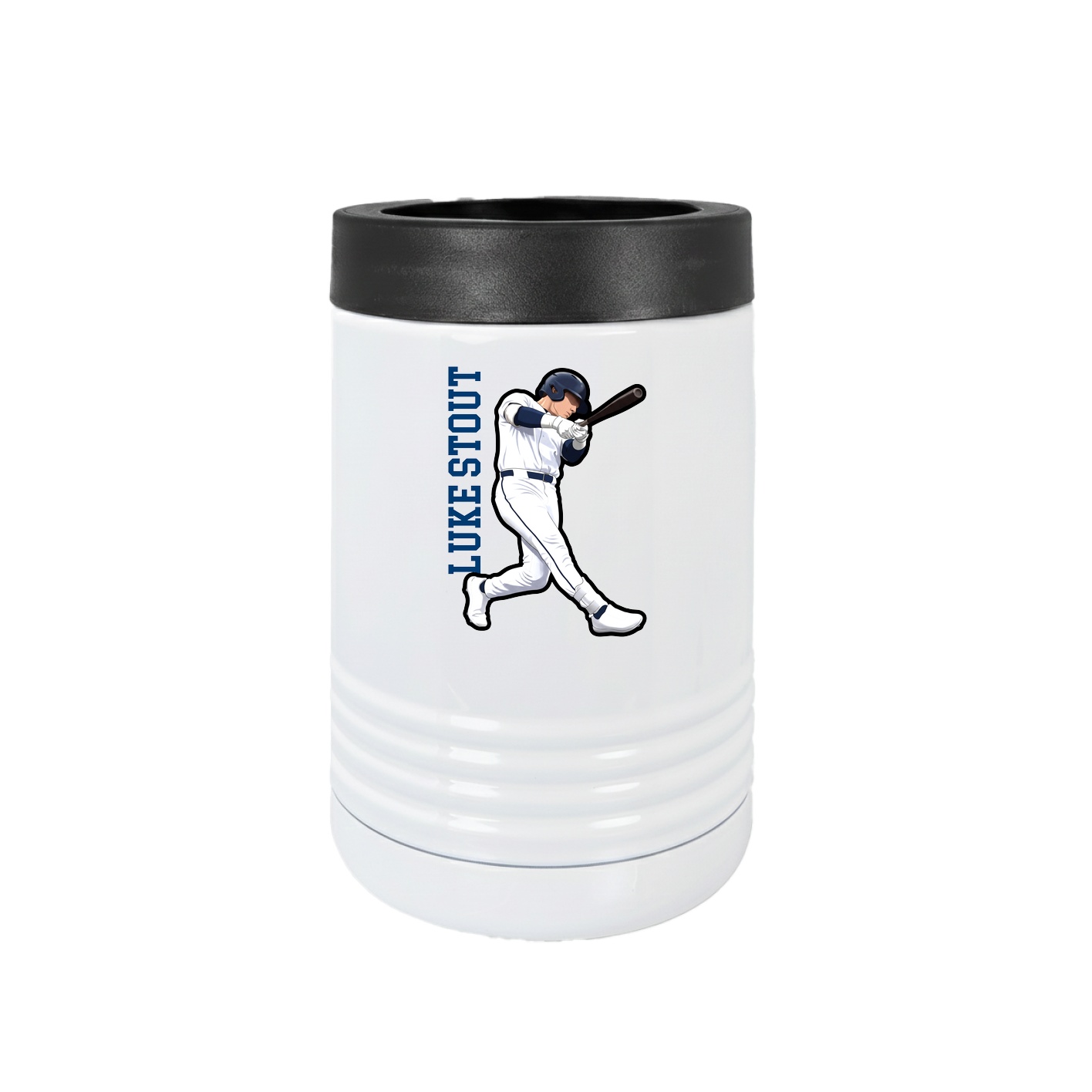 Beverage Holder — Name Vertical in White