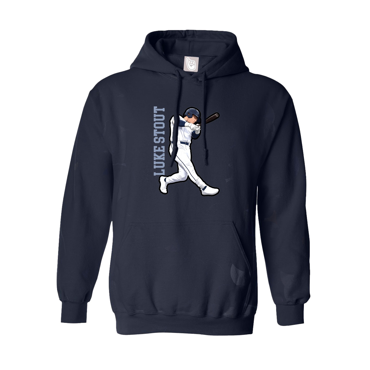 Youth Hoodie — Name Vertical in Navy