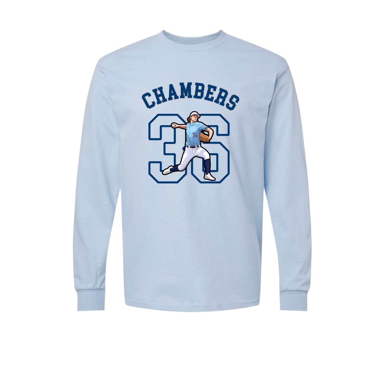 Long Sleeve Tee — Shirsey Arch in Light Blue